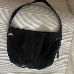 Zara Black Leather Shoulder Hobo